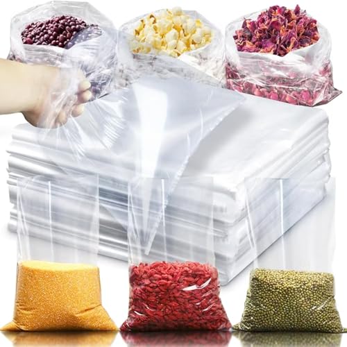 Image of Aloud Creations 50 Pc LDPE Food Grade Plastic Bags for Packaging and Storing | Ideal for Hot or Cold | Liquid Packing Material | 60 Microns Thickness | 10x14 inch | 25x35 cm