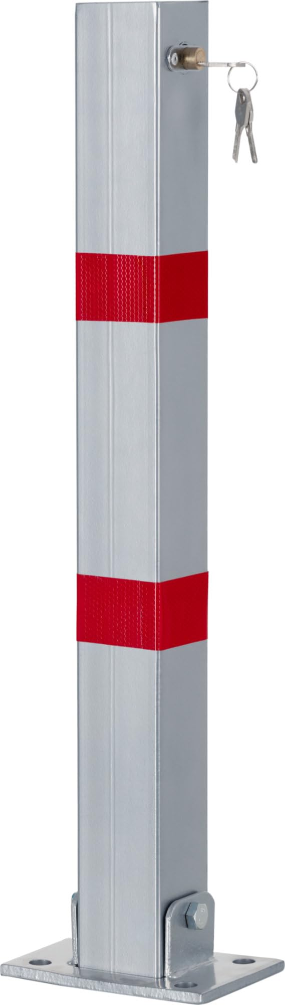 Stagecaptain PPP-70 SR Parkpfosten - Stabile Parkplatzsperre aus Stahl - Galvanisiert und pulverbeschichtet - Abschließbar mit drei Schlüsseln - Reflexionsstreifen für gute Erkennbarkeit