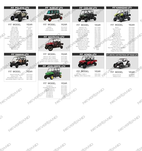 Image of NEVERLAND UTV Cover Heavy Waterproof Denier Oxford Cloth for Polaris RZR Yamaha Can-Am Defender Kawasaki Ranger Cover 4-6 Passenger Black