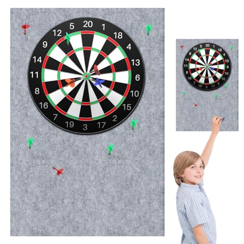 Dartboard Wandschutz, Filz-Dartboard-Wandschutz Selbstklebend Dartscheiben Umrandung, Dart Wandschutz Dart Backboard Därtboard-Schutz für Wändschütz Filz-Dartboard-Rückseite Filz-Wandfliesen (Grau)