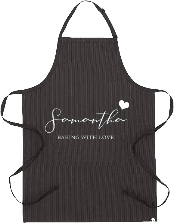 Hallel Delantal con nombre personalizado delantal para hornear con amor delantal de cocina regalo para panaderos amantes de la hornear amigos