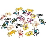 Bbiamsleep 24 Pcs Realistic Mini Crab Figurines - Artificial Plastic Crabs for Birthday Party, Cake Topper, Fairy Garden, Home Decoration