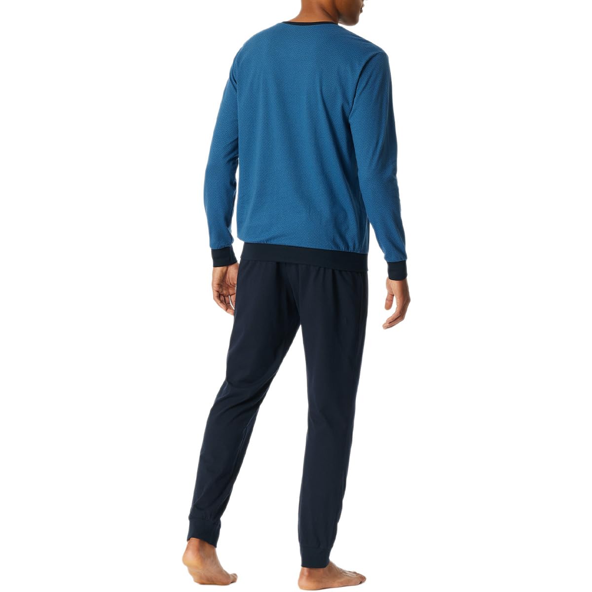 Uncover by Schiesser Herren Schlafanzug Set Shirt und Hose lang mit Bündchen - Nachtwäsche