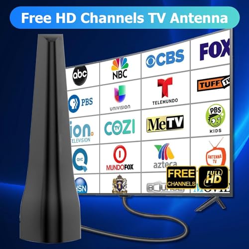 660+ Miles Long Range TV Antenna Indoor, Antenna TV Digital HD Indoor Outdoor Digital Antenna for All TV Support 4K 1080P Portable HD Antenna with Amplifier Signal Booster - 16.5ft Coax Cable - Thumbnail 3
