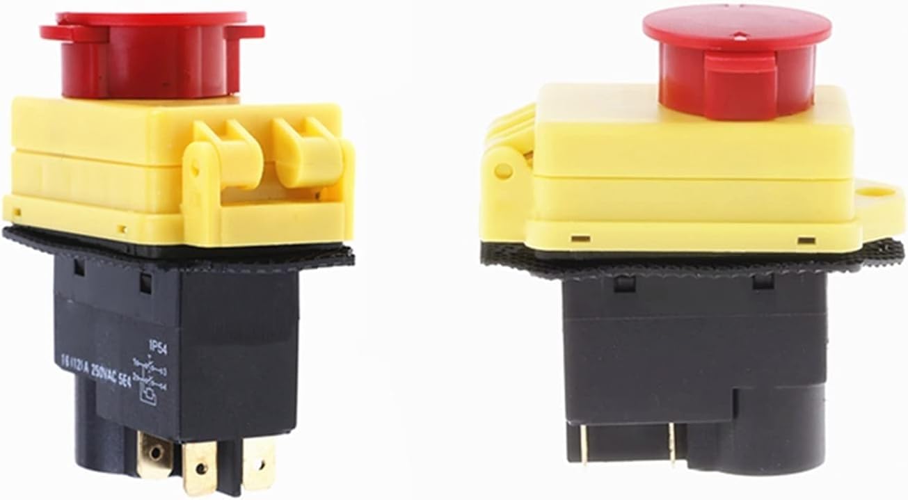 Switch 250V 16A IP54 Start Stop Switch no Voltage Release with Emergency Stop Waterproof Button Machine electromagnetic Switch
