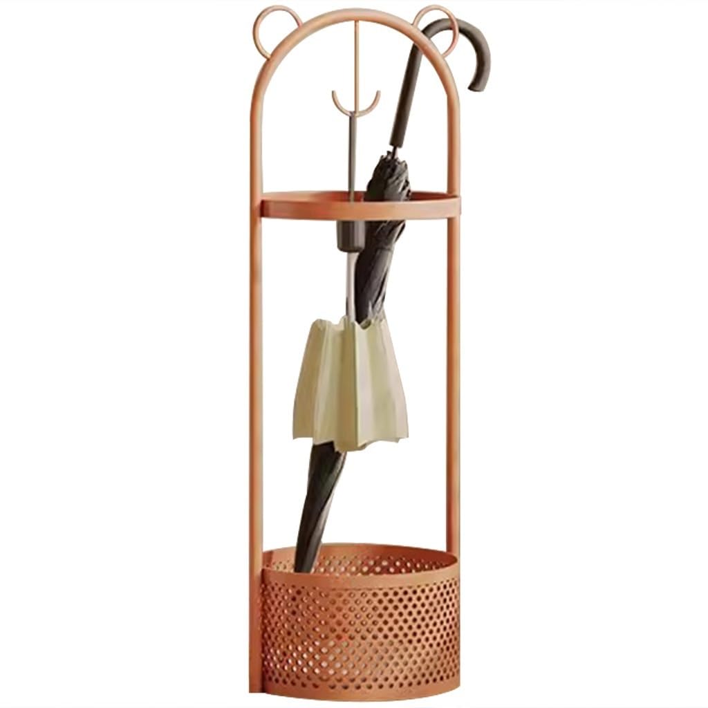 Flyiodfcxv Orange Umbrella Stand, Umbrella Basket Tall Fashionable Smiling Bear, Removable Drain Tray(Orange)