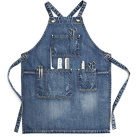 CPTDCL Unisex Blue Denim Work Apron Cover