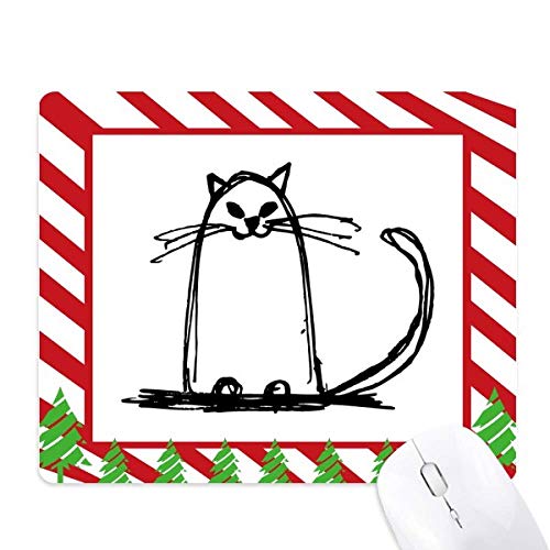 Tapis de souris canne de noël et chat frisé pour bureau