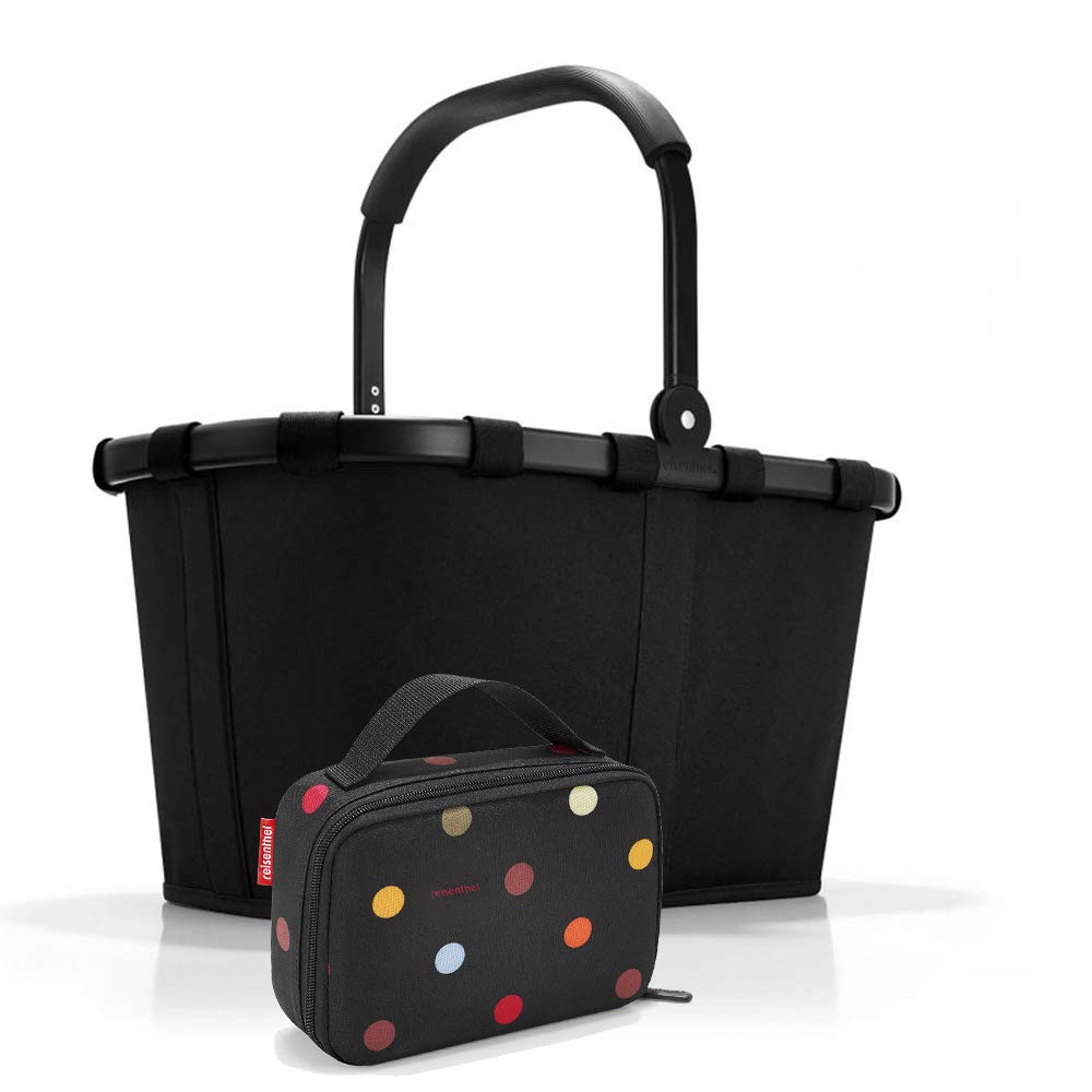 reisenthel, Set aus carrybag BK, thermocase OY, SBKOY, Einkaufskorb mit Kleiner K?hltasche, Frame Black + dots