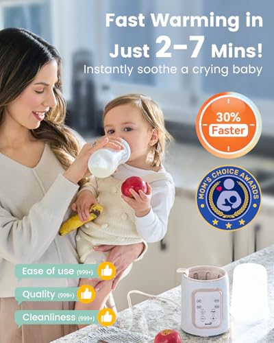 image for Grownsy Bottle Warmer, 8-in-1 Fast Baby Bottle Warmer for Breastmilk o
