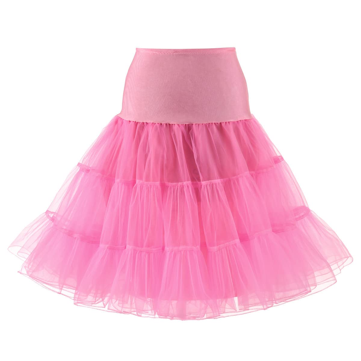 SSDH 1950s Retro Rockabilly Underskirt Swing Vintage Tulle Tutu Petticoat Skirt Half Slips (UK, Alpha, L, Regular, Regular, Pink)