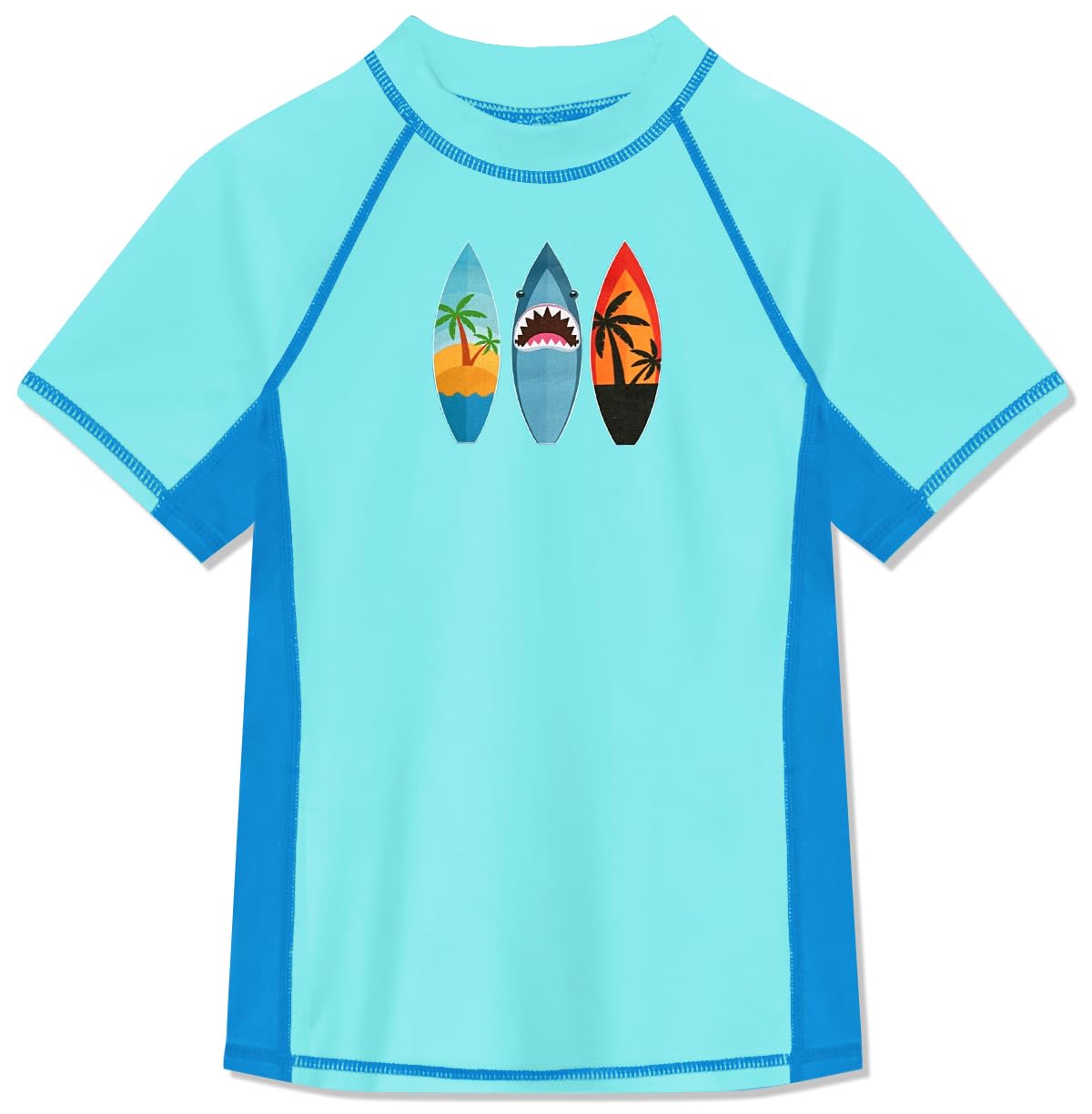 BesserBay Jungen Rashguard Shirt UPF 50+ Kurzarm Schwimmshirt Top UV-Shutz 110-160