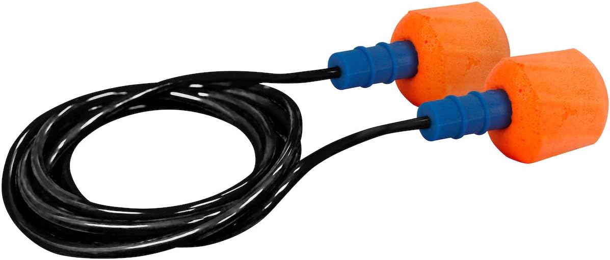EZ-Twist Disposable Soft Polyurethane Foam Corded Ear Plugs NRR 30 267-HPF610C Orange OS