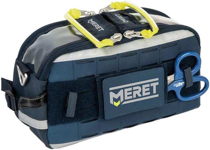 MERET First-in PRO X (Tactical Black) Tactical First Aid Sling Bag Compact EMS Medical Organizer with MOLLE Panel Adjustable Crossbody Strap Durable Material