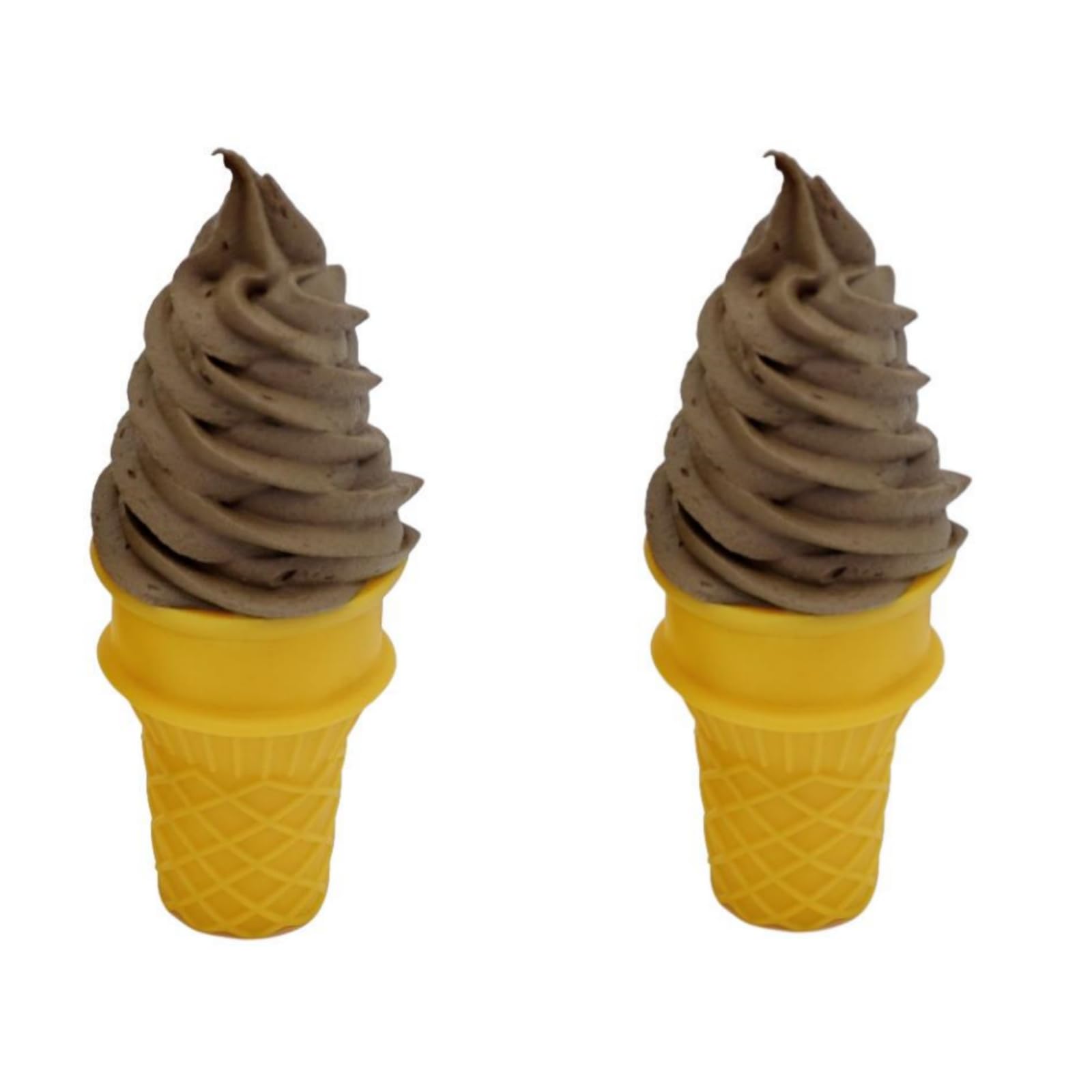 2 Pcs Simulated Ice Cream Artificial Lifelike Ice Cream Fake Ice Cream Food Model for Home Kitchen Cabinet Desk Shops Party Decor Sample Display Photography Props(Coffee)