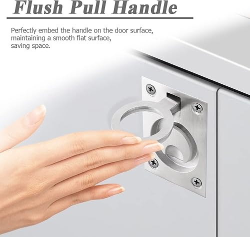 Miniatura 7 de YAKAMOZ Paquete de 2 tiradores empotrados de acero inoxidable para barcos marinos, manijas de elevación para muebles empotrados, manijas de