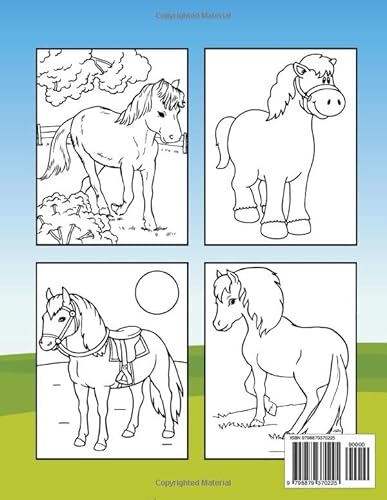 Horse Coloring Book For Kids Ages 4-8