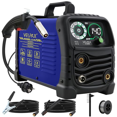 140A MIG Welder Gasless, 230V, Portable with IGBT Inverter and LED Display