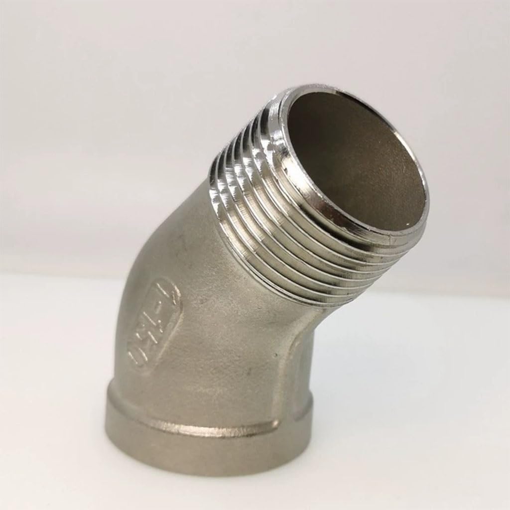 Schlauchverbinder,. 1/4 Zoll, 3/8 Zoll, 1/2 Zoll, 3/4 Zoll, 1 Zoll, 1-1/4 Zoll, 1-1/2 Zoll, 2 Zoll, weiblich auf männlich, 45-Grad-Winkelverbinder, Kupplung, 304 Edelstahl-Rohrverschraubung, 1 Stück(2