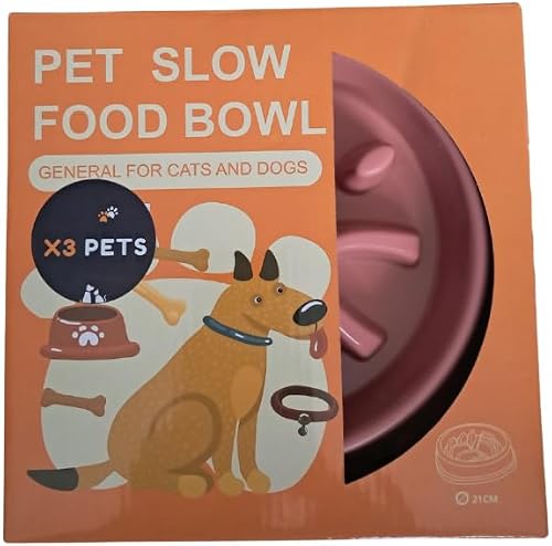 Slow Feed Bowl with Non-Slip Base - Pink