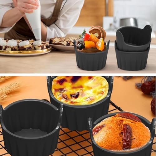 Silicone Egg Poacher for Air Fryer - Set of 4, Non-Stick Ramekins, Heat-Resistant Silicone Moulds, Microwave & Dishwasher Safe, Perfect Egg Cooker Cups for Healthy Breakfasts, Air Fryer Accessories - Image 6