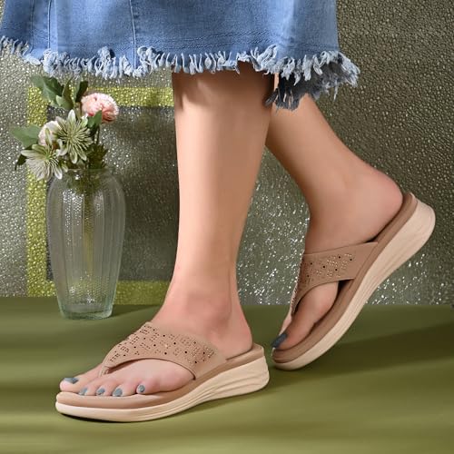 Image of Centrino Women's Sandals | Stylish Slip-On Sandals|Elegant & Trendy Design | Slippers /Flip-Flops|Fashionable Casual & Stylish|Lightweight & Breathable|Outdoor Casual Chappals for Ladies & Girls(9320)