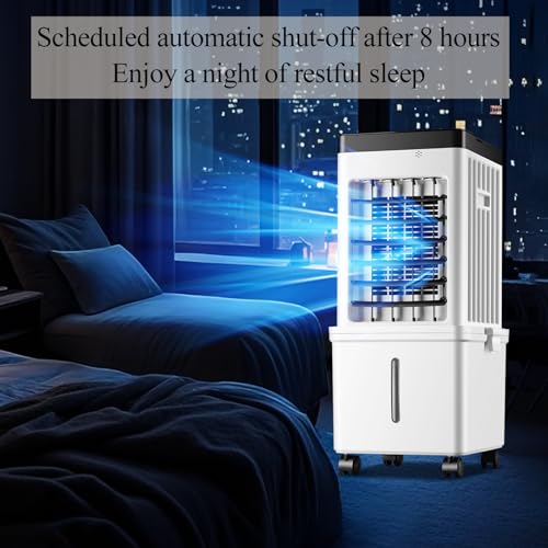 4-in-1 Portable Air Conditioner, Fast Cooling Evaporative Air Cooler, Ultra Quiet with 3 Wind Speeds, 8L Large Water Tank & Remote Control, Air Conditioner Portable for Home Bedroo image 6