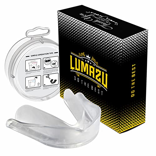 Protège-dents pour adultes, seniors et enfants, idéal pour l'école, combat, sport, rugby, football, hockey, muay thai, MMA, boxe, arts martiaux, basket-ball avec étui (adulte, transparent) Cover