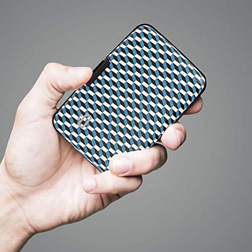 Image of OGON -DESIGNS- Aluminum card holder, RFID Protection against fraud and demagnetization, Compact wallet, Smart Case STOCKHOLM V1 model (Jacquard)