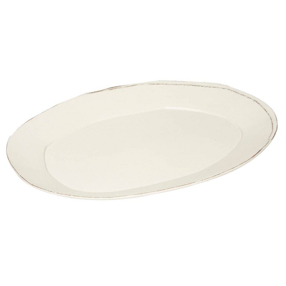 Servierplatte, Teller LASTRA Bianco oval weiß 47X32cm aus Keramik