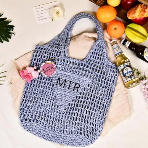 Personalized Raffia Beach Bag Custom Straw Beach Bags for Women Bridesmaid Gift Tote Bags Bachelorette Party Bag Mothers Day Gift3
