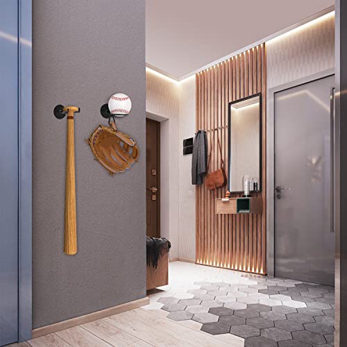 Wegrind Baseball Bat Display Wall Mount Baseball Rack Holder Sports Equipment Organizer Hanger 2 Black Hanging Buckles #TOP5