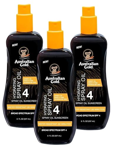 Australian Gold SPF#04 Spray Oil 8 Ounce (Carrot Oil Formula) (Pack of 3)