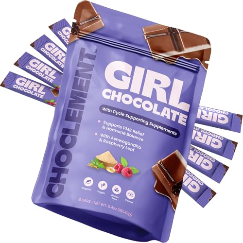 Girl Chocolate - PMS Support Supplement for Women - Period Cramp Relief Chocolate Bars with...