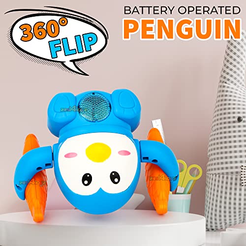 Image of Zest 4 Toyz Musical Toy for Kids Toys Dancing Toy for Kids with Light & Sound Toy Spinning Rolling Doll Tumble Toy with Voice Control Birthday Gifts for Boys and Girls 1 Years+ (Penguin Design)