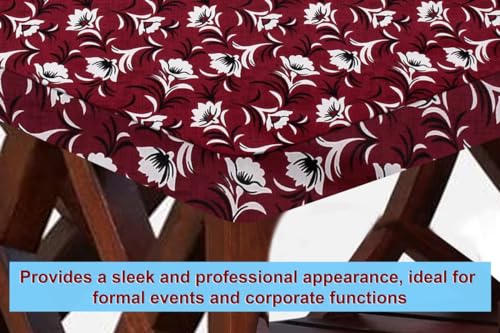 Image of The Furnishing Tree Elastic Rectangular Center Tpoy Table Cover WxL 18x48 in Inches Polyester Floral Pattern Dark Brown