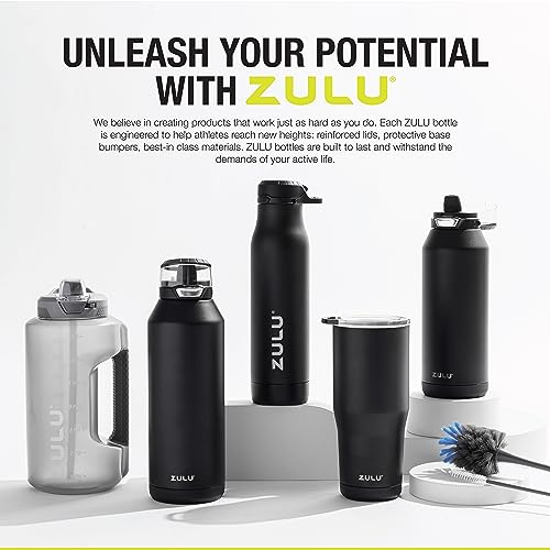 Image of ZULU Kids Flex 16oz Tritan Plastic Water Bottle with Silicone Spout, Leak-Proof Locking Flip Lid and Soft Touch Carry Loop for School Backpack, Lunchbox, and Outdoor Sports, Purple (Pack of 6)