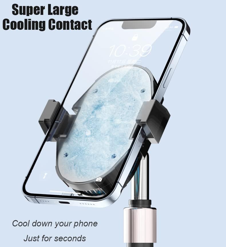 Image of BKN Fast Cooling Mobile AC Dual-Fan Radiator 3 Gear Adjustable Phone Temp Display Fast Cooler System Heat Sink With RGB Back Clip Type | Compatible with iPhones /Android Phone Width from 6 to 8 cm