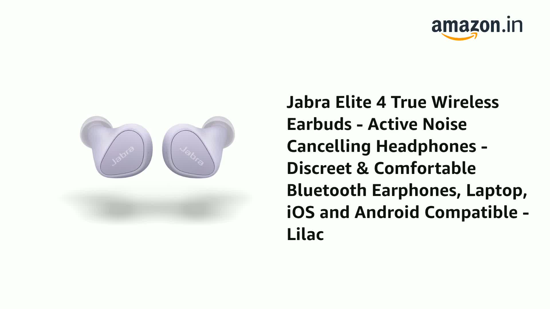 Jabra Elite 4 True Wireless Earbuds - Active Noise Cancelling