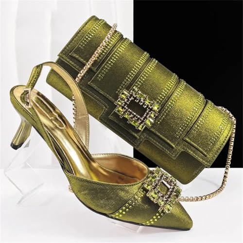 Women Shoes and Bag Set African Ladies High Heels Pumps Matching with Handbag Nigerian Sandals2