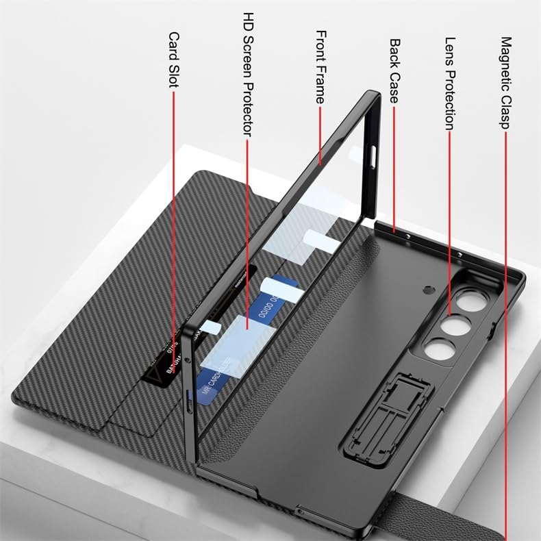 Custodia a libro in pelle di alta qualità compatibile con Samsung Galaxy Z Fold 8 Ultra (nero)