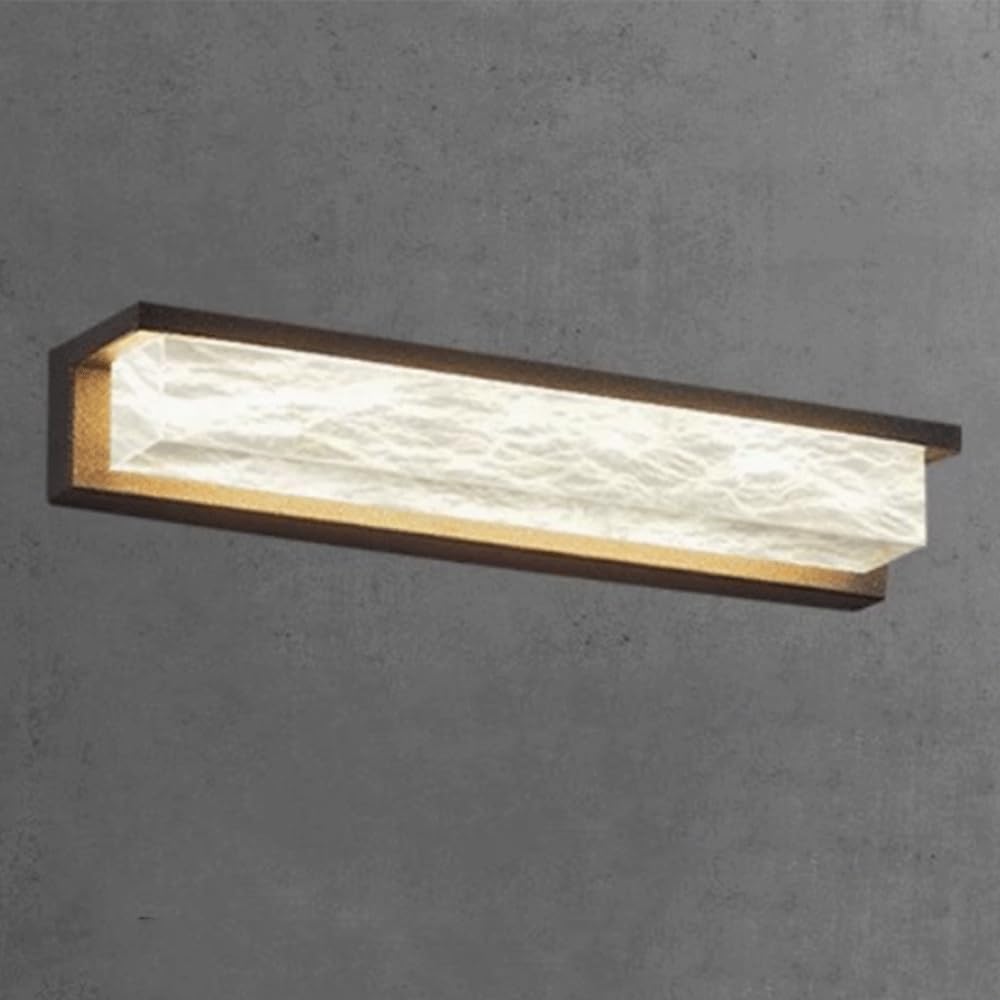 SHUANGZ Cloakroom Light Fixture Marble Rectangle Wall Sconce,Nordic Modern Style Alabaster Wall Light Fixture,Hardwired Stone Wall Mounted Lamp for Bedroom Living Room Hallway Staircase