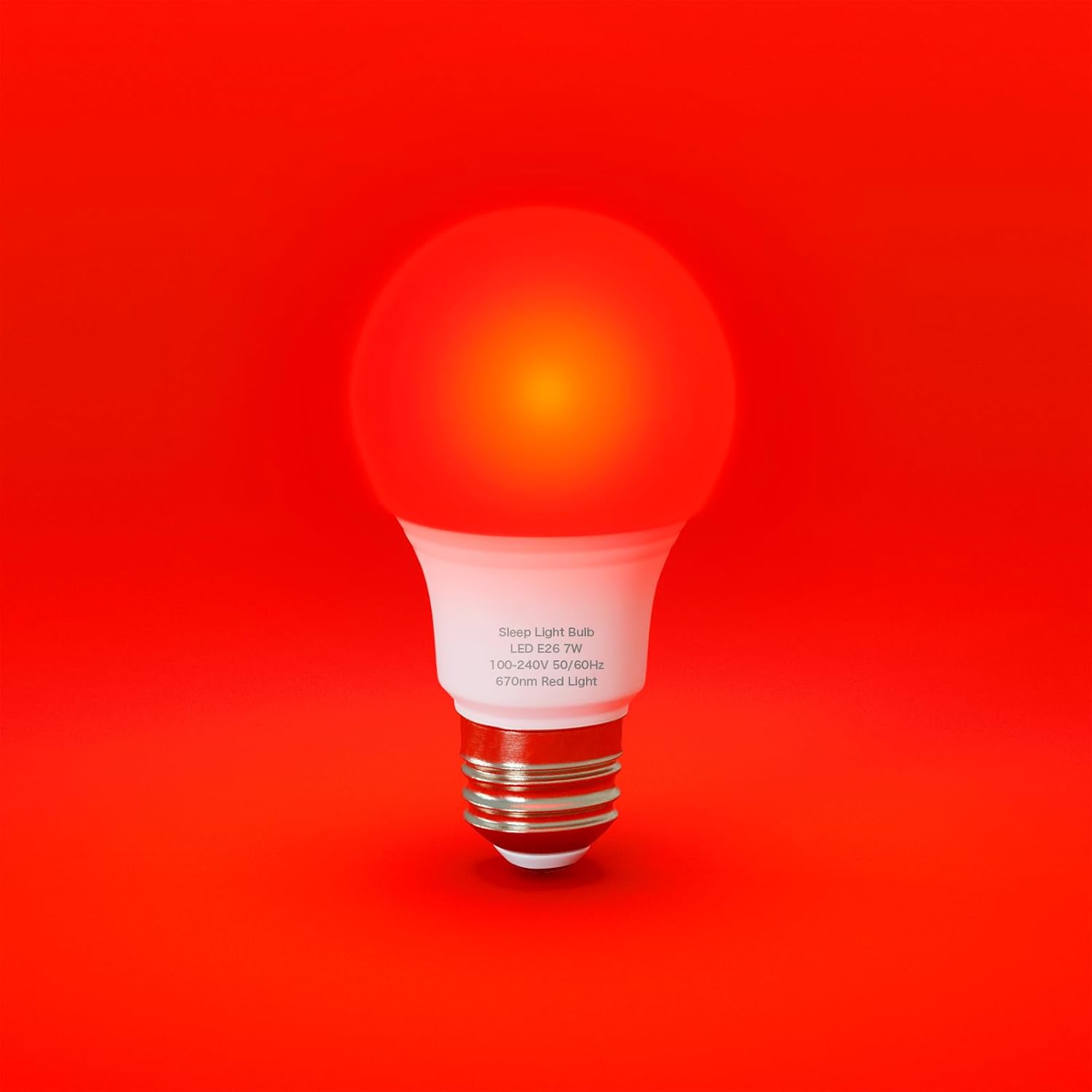 Red Light Bulbs for Sleep 670nm Natural Sleep Aid Lamp Blue Light Blocking 7W E26 Base for Relaxation Travel Meditation Yoga Stress Relief