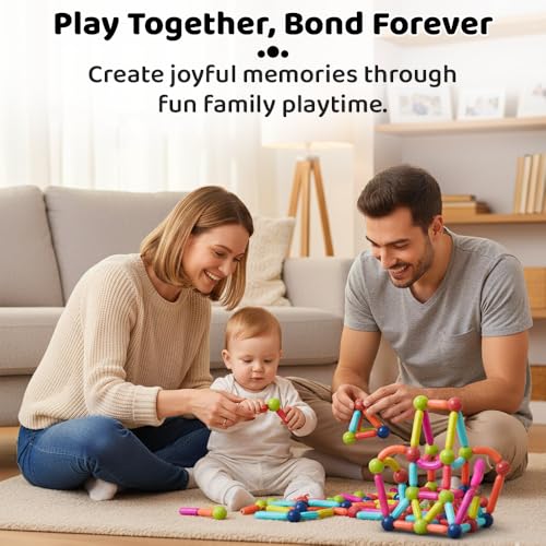 Image of StarAndDaisy Magnetic Sticks Building Blocks for Baby & Infant / Kids Toys for Boys Age 3+ , Educational Stem Learning Magnet Stick / Magnetic Balls and Rods Set Educational Magnet Building Blocks