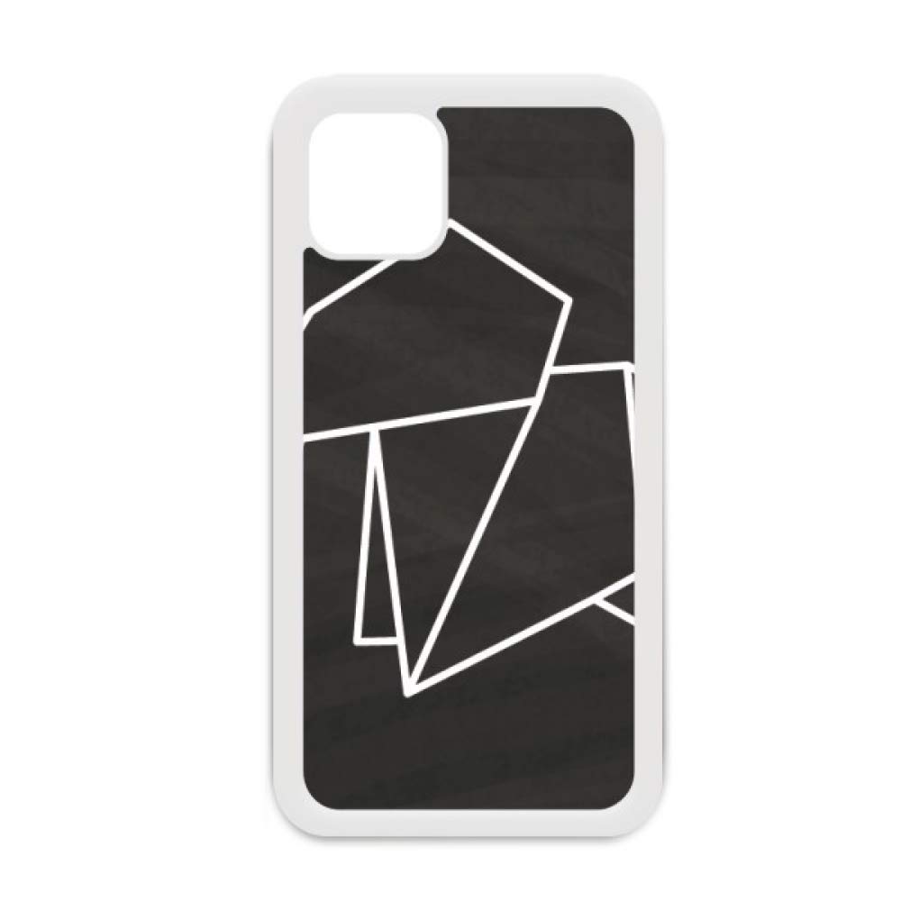Coque iPhone 12 Pro Max origami éléphant blanc protection géométrique