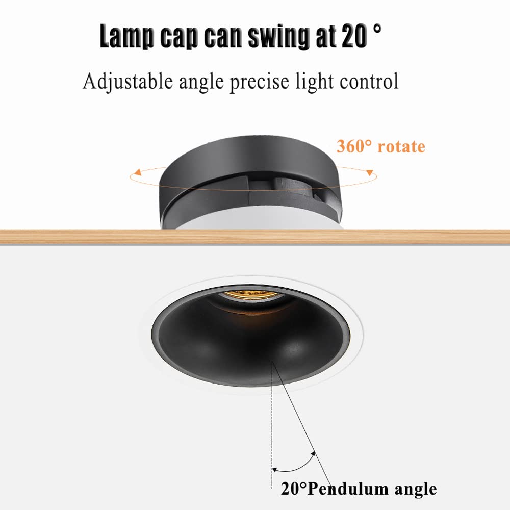 oprawy sufitowe Spotlight Baffle Trim Lampa sufitowa LED Oświetlenie wewnętrzne Super Bright 7W9W Glare Led Downlight Światło ogrodowe Wąska ściana
