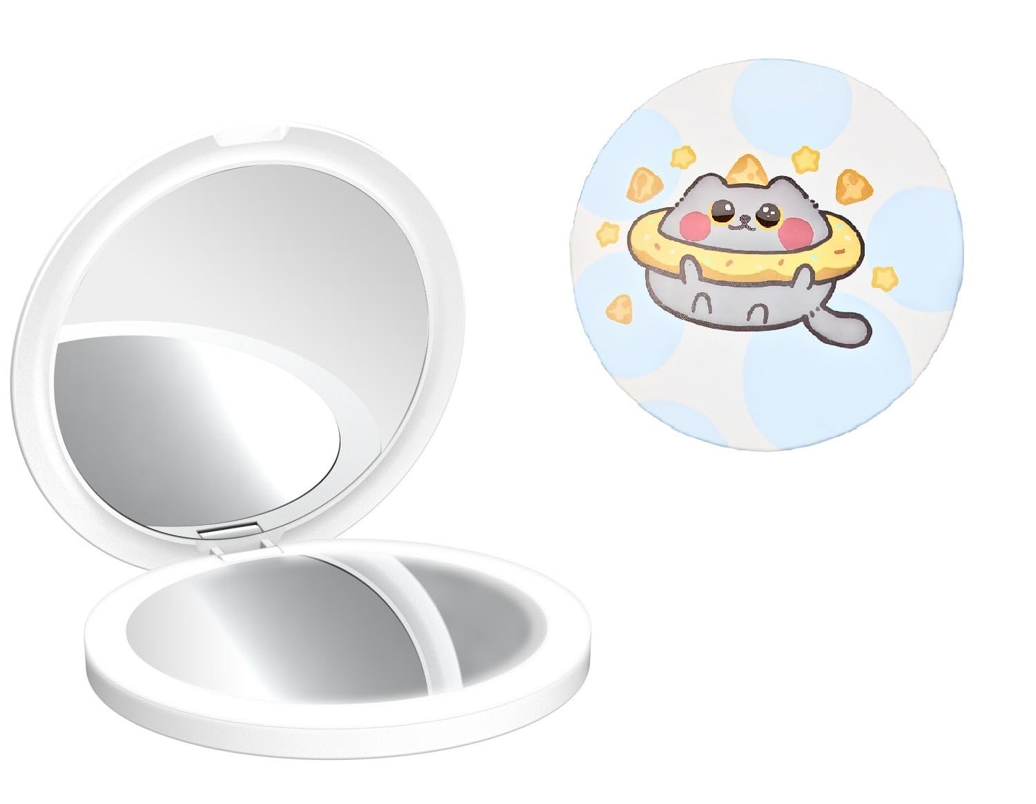 Compact Pocket Mirror for Women Girls, Foldable Travel Makeup Mirror, Portable Cartoon Hand Mirror, Double Sided Mini Cosmetic Best Mirror Makeup Accessory. (Multicolor)-image-43