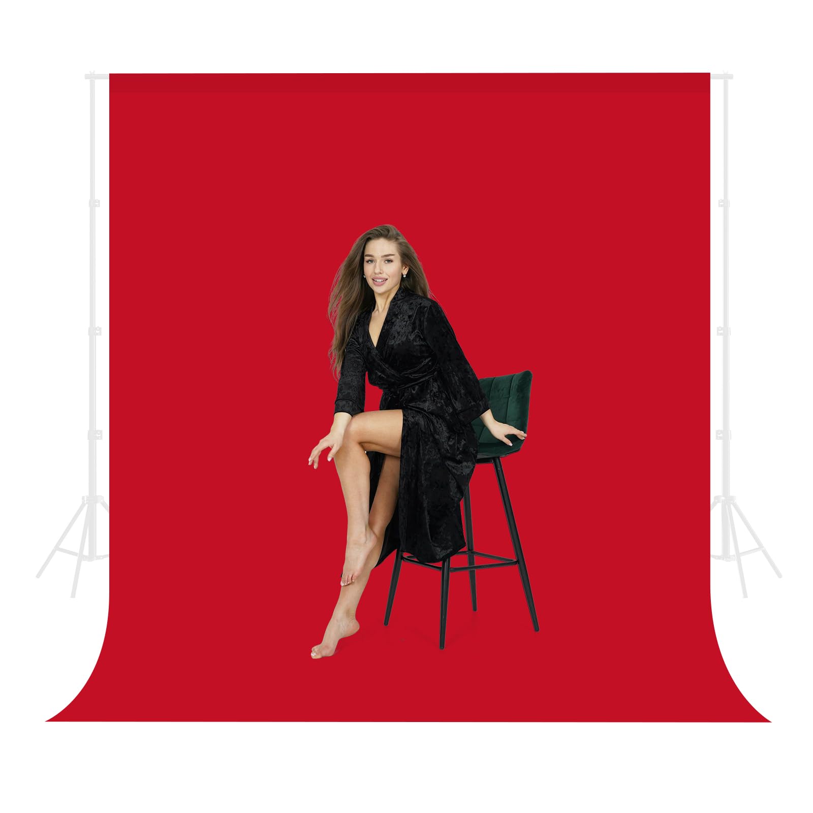 Red Backdrop for Photography 10 x 10 Ft,Chroma Key Red Background Sheet for Photography,Photo Backdrop Curtain for Photoshoot Video Polyester Cloth