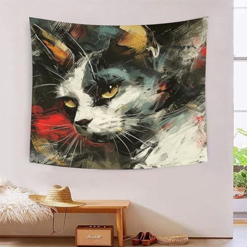 Tapisserie chat 3D NMOTARVIN tissu décoration murale salon chambre dortoir