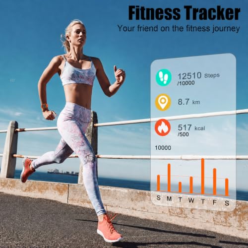 Image of 2026 Smart Watch for Men Women (Answer /Make Call), 1.96 inch HD Fitness Tracker Running Watch,IP68 Waterproof,Pedometer, Sleep /Step /Activity /Heart Rate Monitor,110 Sport Mode Smartwatch for Android,Orange